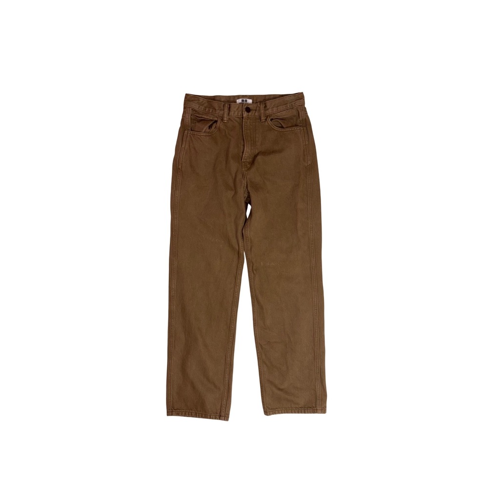 UNIQLO U Regular Fit Jeans Mens 29 Brown Cotton Straight Leg 452154 Denim